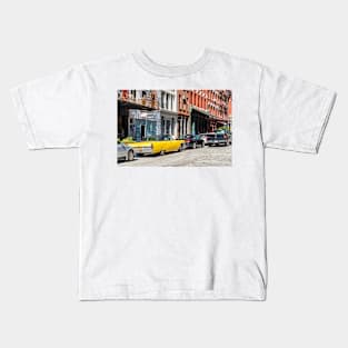 Yellow car in Tribeca, New York City Kids T-Shirt